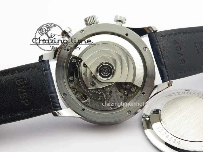 MIROTIME 0715 UrbanStyle Portuguese IW371446 ZF 1:1 Best Edition SS White Dial Blue Markers On Blue Leather Strap  A79350 V 7270